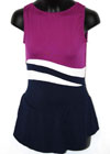 Consignment GK Navy and Fuschia SL Dress White Band Adult S
