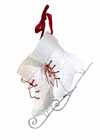Embossed Paper Skates with Silver Blades White Double Hanging