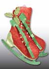 Ice Skates Wall Hanging Metal Red and Green
