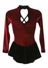 Consignment Capezio Burgundy Black Velvet Split Skirt Child L