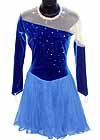 Consignment Custom Royal Blue Velvet Dance Dress Chiffon Adult S