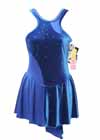 Consignment New GK Blue Velvet Dress Rhinestone Accents Adult M
