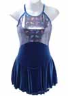 Consignment Motionwear Blue Velvet Shiny Iridescent Top Adult S