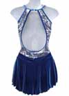 Consignment Motionwear Blue Velvet Shiny Iridescent Top Adult S