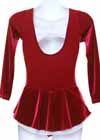 Consignment Red Velvet LS Dress White Chiffon Underskirt Child L