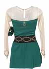 Consignment Custom Green Lycra Dress Swarovski Stones Adult XS
