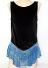Consignment Black Velvet Blue Chiffon Skirt Grn Dots Child 8-10
