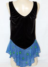 Consignment Black Velvet Blue Chiffon Skirt Grn Dots Child 8-10
