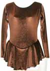 Consignment Motionwear Brown Twinkle Velvet Velour Dress Adult L