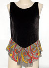 Consignment Black Velvet Sleeveless Painted Skirt Child 8-10