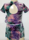 Consignment Lavender Turquoise Tye Dye Print Dress Child 6X-7