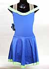 Consignment Blue Lycra Dress Lime Green Accent Child 12-14