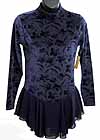 Consignment Jerry's Navy Blue Floral Print Velvet Top Adult M