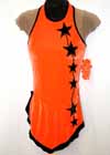 Consignment Julie Orange Velvet Black Trim Stones Dress Adult M