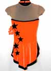 Consignment Julie Orange Velvet Black Trim Stones Dress Adult M