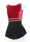 Consignment GK SL Dress Burgundy Velvet Top W Black Lycra Skirt