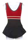 Consignment GK Burgundy Velvet SL Top Black Lycra Skirt Adult S
