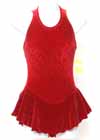 Consignment Skating Dress Red Textured Velvet Sleeveless Dress