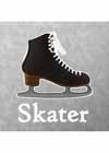 Decal Black Skate With "Skater" Underneath 5"x4.5" On Backorder
