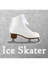 Decal White Skate With "Ice Skater" Underneath 5"x5.5"