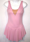 Custom Light Pink Lycra Sleeveless With Crystals Dress Adult M