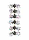 Hair Clips Rhinestone Flower Petals Clear AB Matching Set of 6