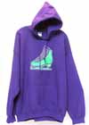 Custom Embroidered Hoodie Purple Green Skate Front Adult L
