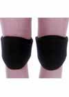 Protective Knee Pads Contoured Rounded Velcro Closure Back Black