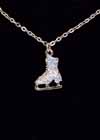Jewelry Crystal Skate Necklace Silver Blue Crystals 16" Chain