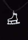 Jewelry Pewter Skate Pendant on Suede Cord Black
