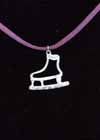 Jewelry Pewter Skate Pendant on Suede Cord Purple