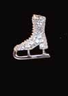 Pin Skate Boot Silver with Clear Crystals