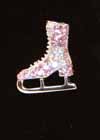 Pin Skate Boot Silver with Pink Crystals
