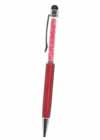 Crystal Ball Point Pen W Touch Screen Stylus Red