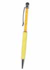 Crystal Ball Point Pen W Touch Screen Stylus Yellow