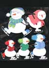 Ice Skating Stickers for Scrapbooking Snowman 5 Piece