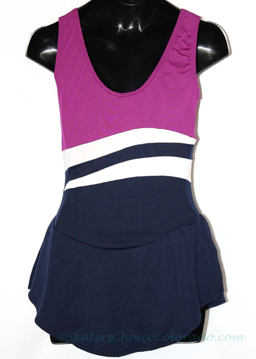 Consignment GK Navy and Fuschia SL Dress White Band Adult S - Click Image to Close