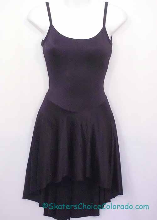 Consignment Skating Dress Capezio Black Lycra Dance Adult S - Click Image to Close