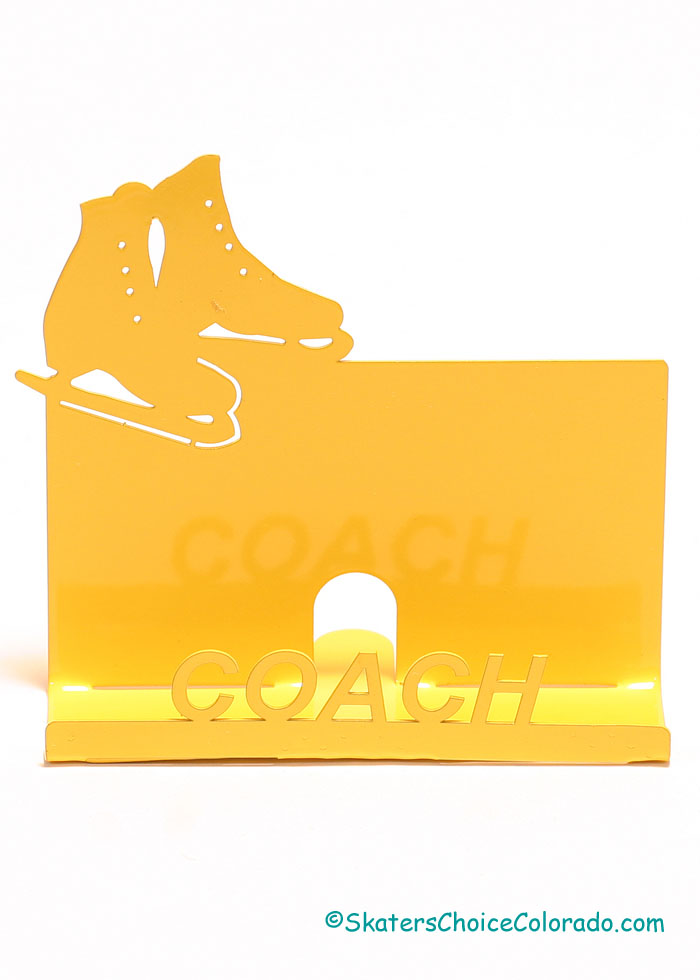 Business Card Holder for Your Coach in Yellow - Click Image to Close