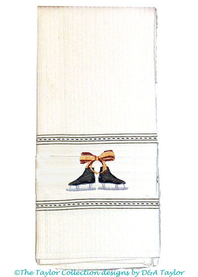 Embroidered Hand Towel with Skate Design EKT51 - Click Image to Close