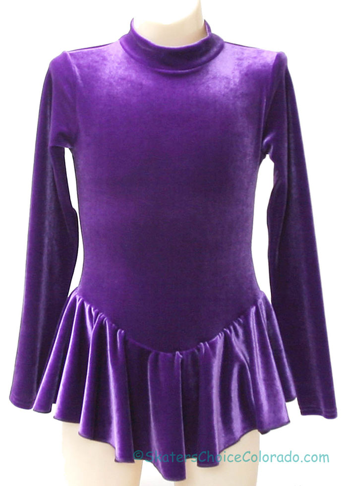 Body Wrappers LS Mock Turtleneck Full Skirt Dress Child 8-10 - Click Image to Close