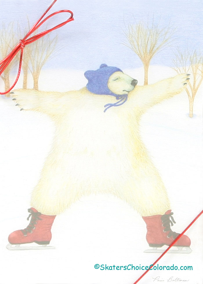 Skating Bear Christmas Rejoice! Enjoy the Holidays Card Box - Click Image to Close