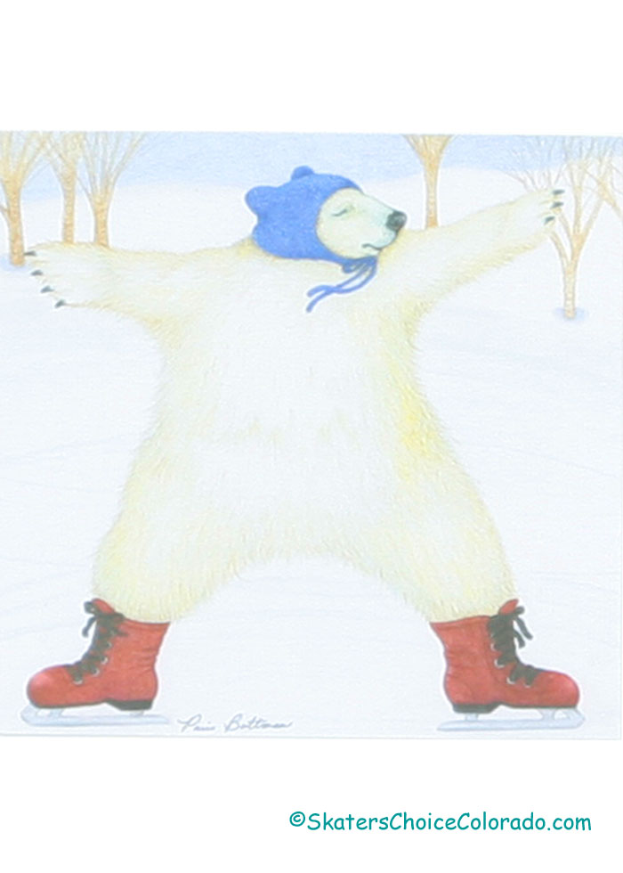 Skating Bear Christmas Rejoice! Enjoy Holidays Enclosure Cards - Click Image to Close
