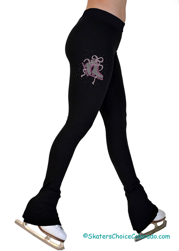 P22 Fuchsia Ribbon Skates Black Pants 3” Waist Swarovski Cry MRF - Click Image to Close