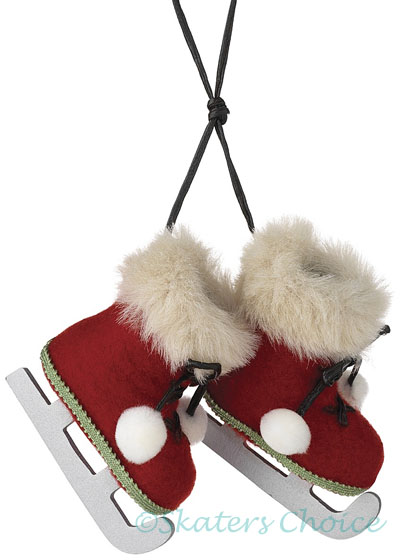 * Red Hanging Pair of Ice Skates Ornament * - Click Image to Close
