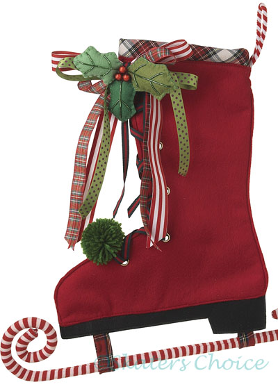 Figure Skating Christmas Stocking Red - Click Image to Close