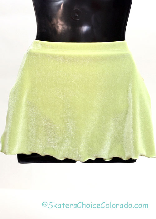 Consignment Lime Green Velour Skating Skirt Child L - Click Image to Close