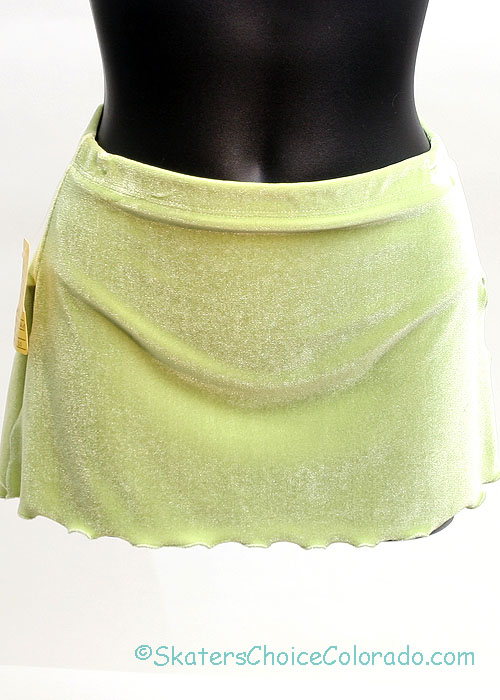 Consignment Lime Green Velour Skating Skirt Child L - Click Image to Close