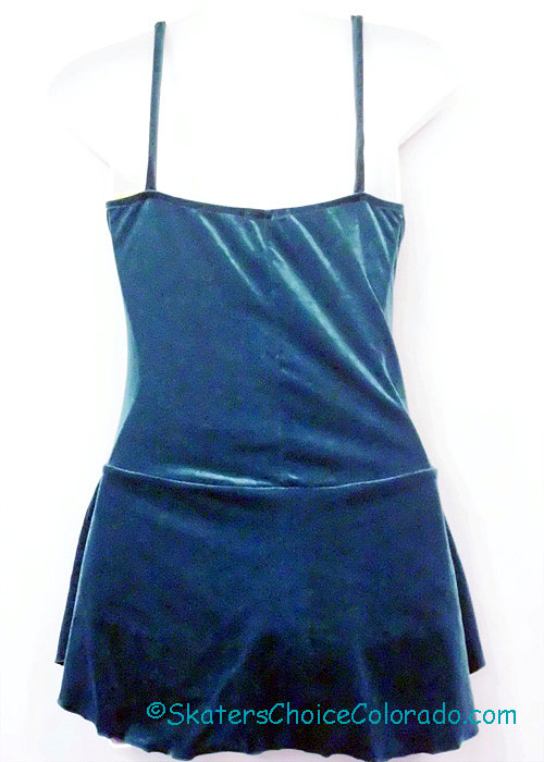 Consignment Competition Warehouse Teal Velvet SL Dress Adult S - Click Image to Close