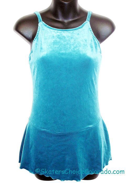 Consignment Competition Warehouse Teal Velvet SL Dress Adult S - Click Image to Close